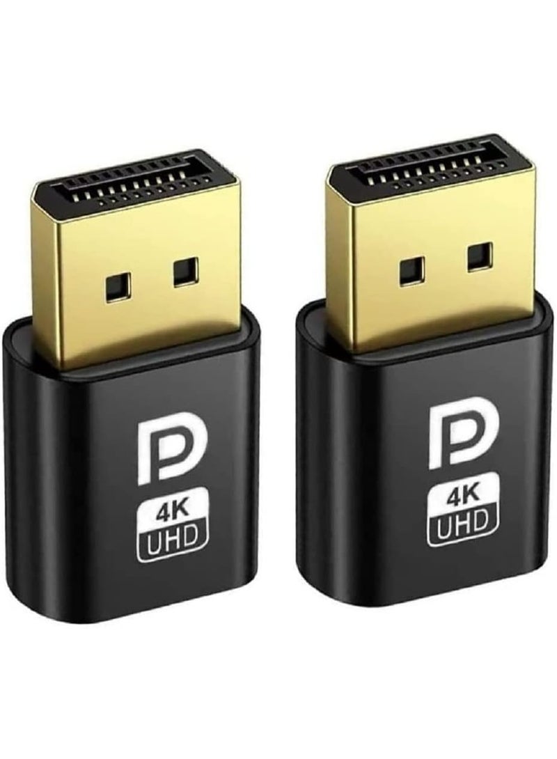 محاكي منفذ عرض DisplayPort HDMI وصندوق تجريبي EDID، DP افتراضي للكمبيوتر 4K 1080P (يتناسب مع أنظمة بدون شاشة 2560x1600@60Hz) - عبوتان، متوافق مع ويندوز وماك أو إس ولينكس - Image 2